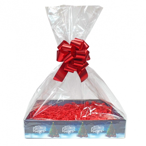 Free Bow Or Ribbon All Occasions Christmas Cellophane Hamper Gift Wrap Folded 