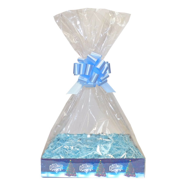 BULK Gift Basket Kit - (Large) CHRISTMAS TREE EASY FOLD TRAY / BLUE ACCESSORIES x10