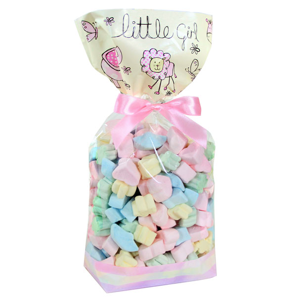 CANDY BAGS (pk 10) with Block Bottom and Twist Ties - LITTLE GIRL (large)