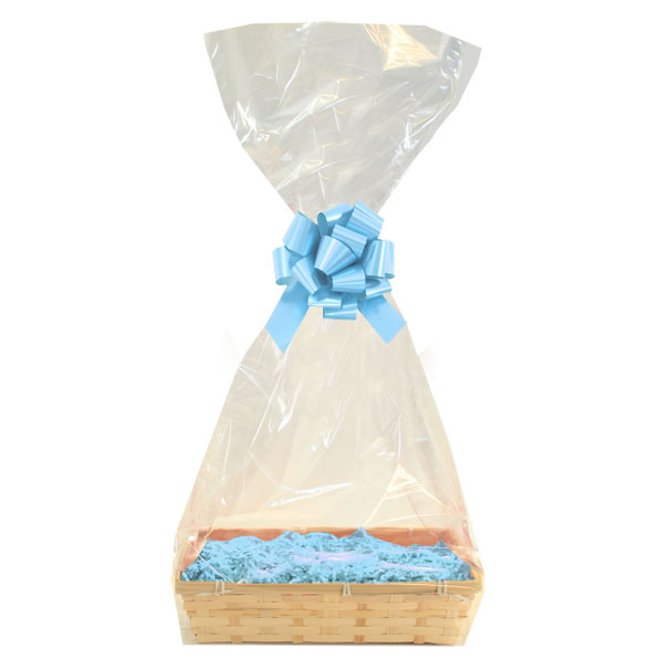 Complete Gift Basket Kit - (30x20x7cm) BAMBOO TRAY / BLUE ACCESSORIES