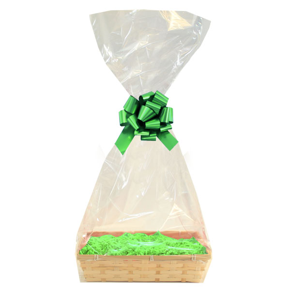 Complete Gift Basket Kit - (30x20x7cm) BAMBOO TRAY / GREEN ACCESSORIES