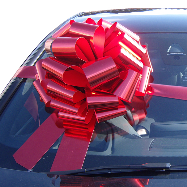 MEGA Giant Car Bow (42cm diameter) with 6m Ribbon - METALLIC