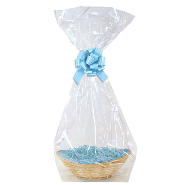 Complete Gift Basket Kit - (22cm) BAMBOO MEDIUM OVAL / BLUE ACCESSORIES