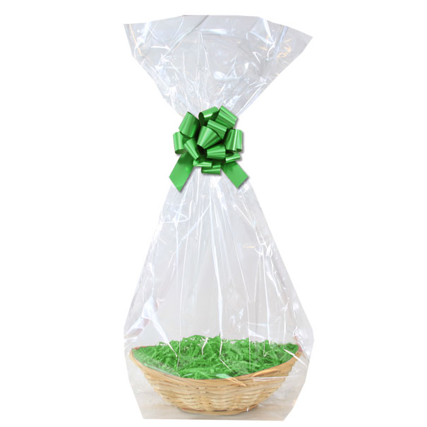 Complete Gift Basket Kit - (22cm) BAMBOO MEDIUM OVAL / GREEN ACCESSORIES