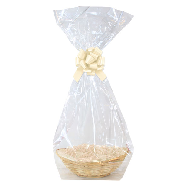 Complete Gift Basket Kit - (29x23x9cm) BAMBOO LARGE OVAL / CREAM ACCESSORIES
