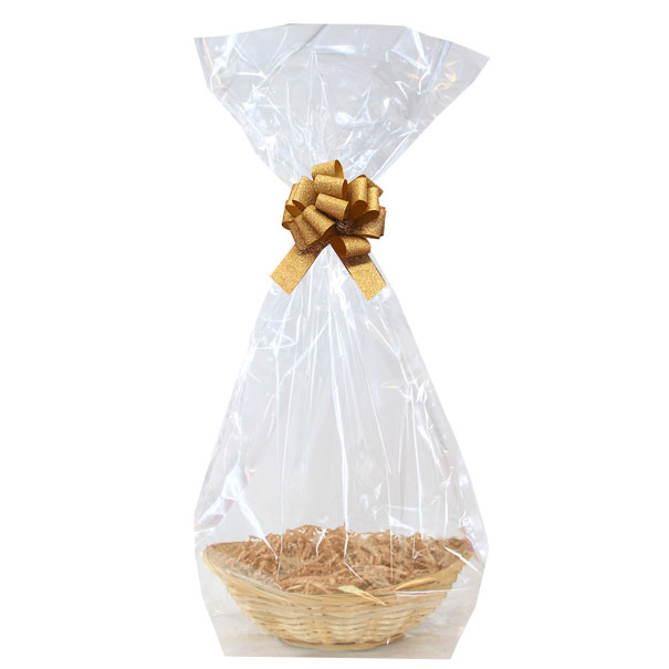 BULK Gift Basket Kit - LARGE OVAL BAMBOO / GOLD ACCESSORIES x10