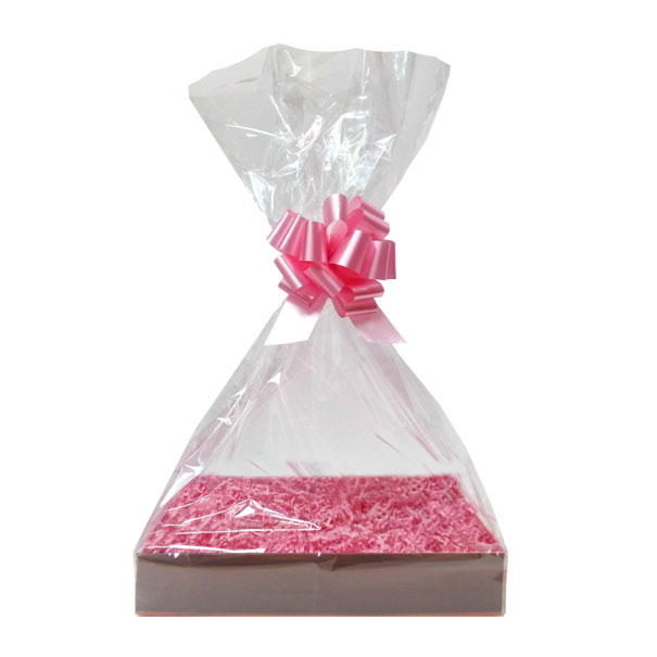 Small Gift Basket Kit WOODEN CRATE TRAY/PINK ACCESSORIES