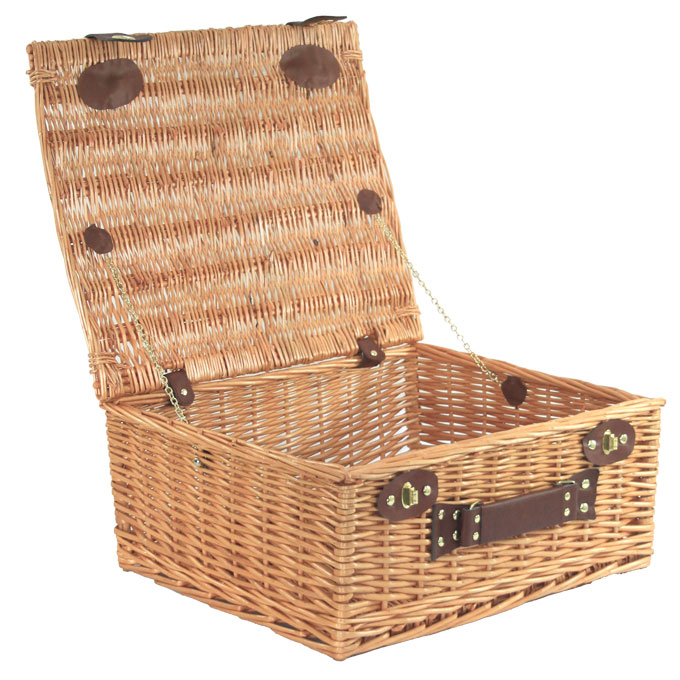 Set of 3 Superior VINTAGE BROWN WICKER Hampers (12,14,18'') - Small-Med-Large