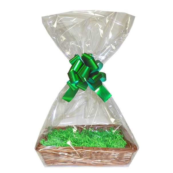 Gift Basket Kit 36cm STEAMED WICKER TRAY/GREEN ACCESSORIES