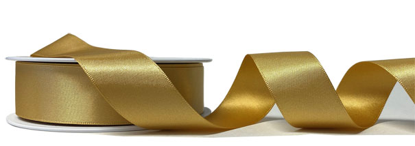 Eco Friendly Double Faced Satin Ribbon - 25mm x 20m - GOLD