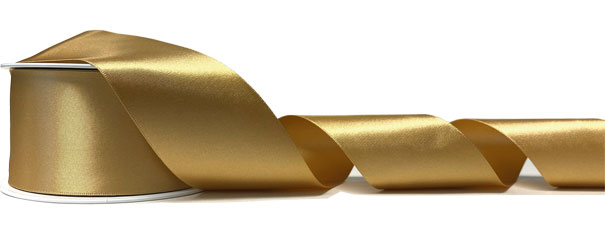 Eco Friendly Double Faced Satin Ribbon - 50mm x 20m - GOLD