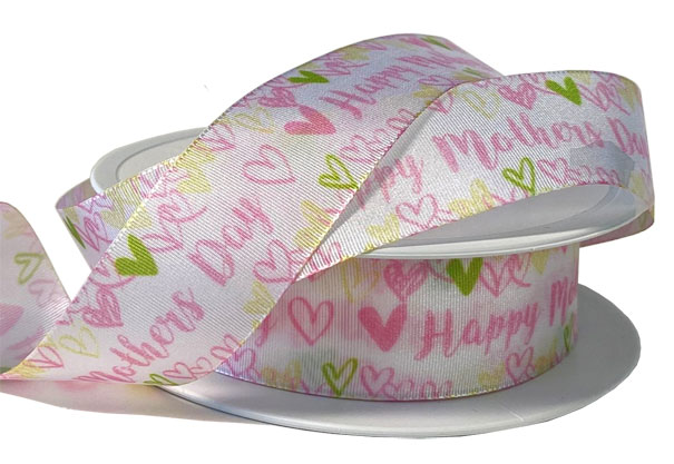 Eco Friendly Satin Ribbon - 25mm x 25m - MOTHERS DAY