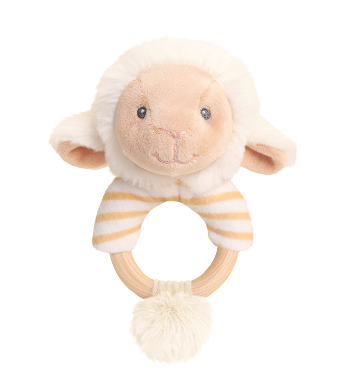 Eco Friendly RING RATTLE by Keel Toys - LAMB