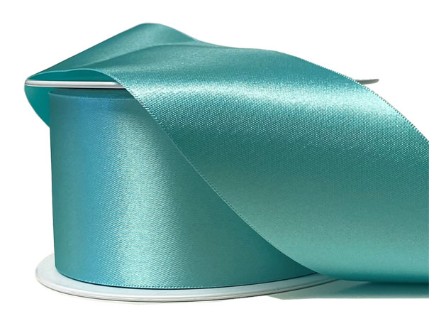 Eco Friendly Double Faced Satin Ribbon - 50mm x 20m - TURQUOISE BLUE