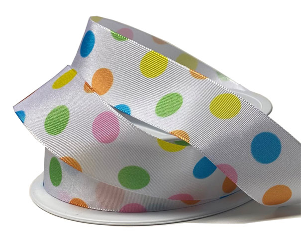 Eco Friendly Satin Ribbon - 25mm x 25m - DOTTY