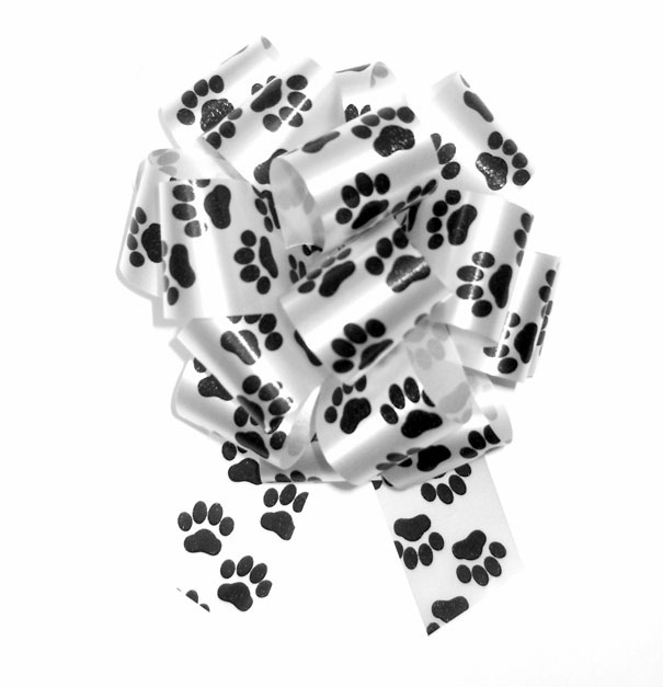 Pull Bows - 50mm - PAW PRINTS (pk10)