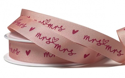 Grosgrain Ribbon - 16mm x 20m - MRS & MRS (Pink/Pink)
