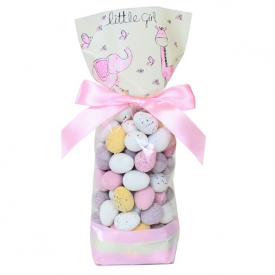 CANDY BAGS (pk 50) with Block Bottom and Twist Ties - LITTLE GIRL (small)