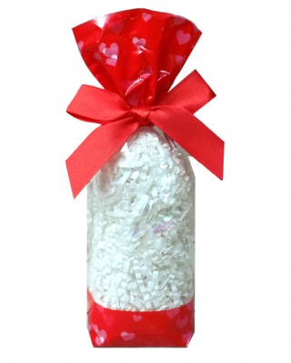 CANDY BAGS (pk 10) with Block Bottom and Twist Ties - HEARTS (small)