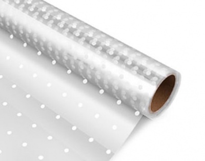 WHITE DOT Cellophane Roll - 60cm x 20m